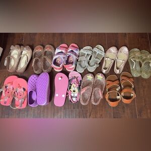 Girls size 11 shoe sandal lot -11 pairs